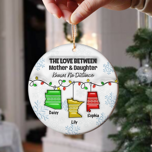 The Love Between Grandma & Granddaughter Knows No Distance - Personalized 3D Inflated Effect Ceramic Ornament Ch07 899340
