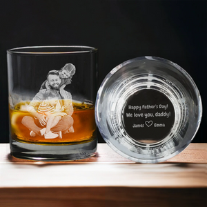 Custom Photo We Love You Daddy Happy Father's Day Whiskey Glass TH10 892793