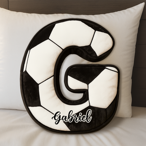 Custom Monogrammed Soccer Ball Letter Shaped Pillow Gift For Sport Lover LM32 897379