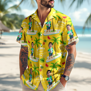 Custom Face All Over Print Hawaiian Shirt Personalized Retirement Gift for Dad LM32 893483