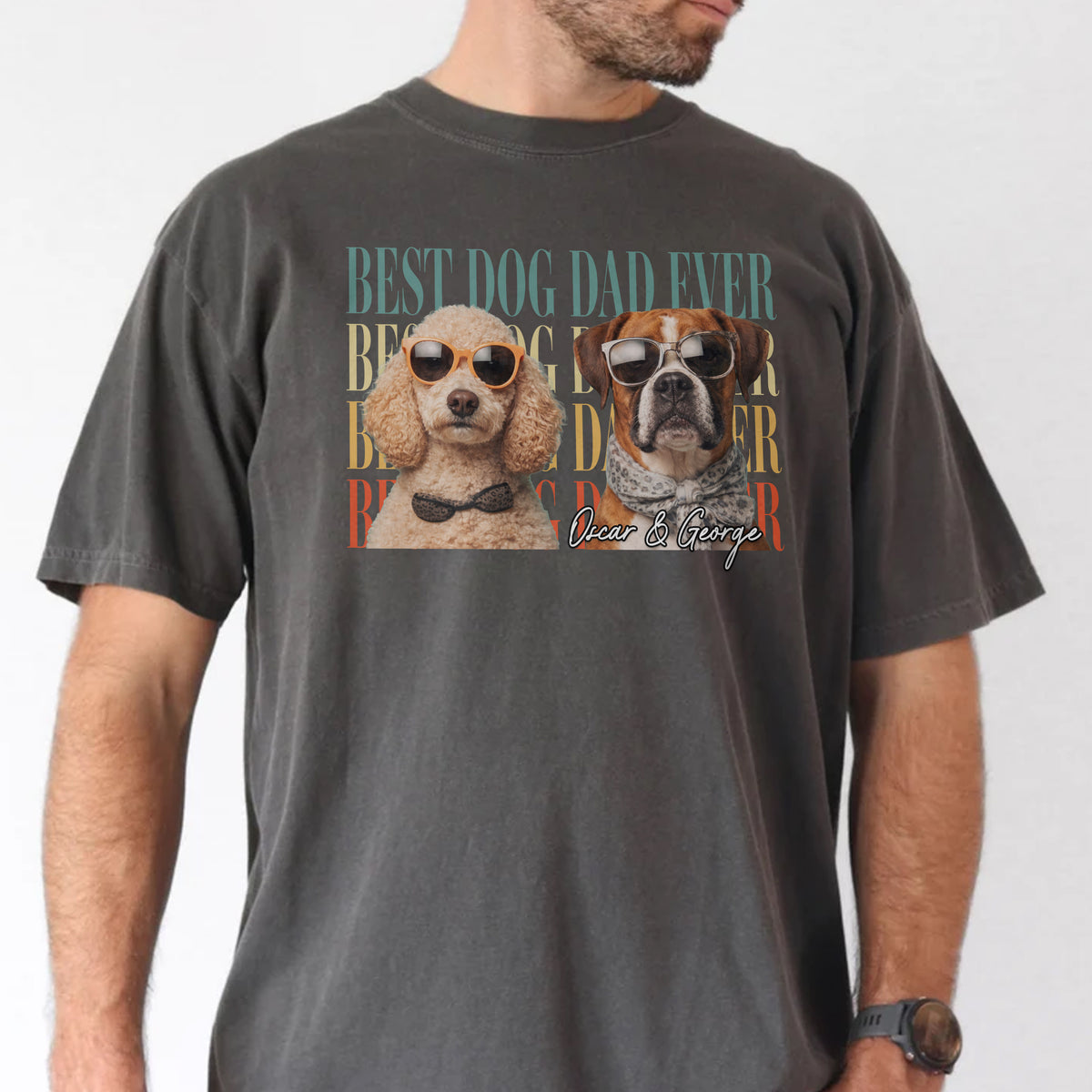 Personalized Vintage Photo Best Dog Cat Dad Ever Retro Comfort Shirt HO82 902494