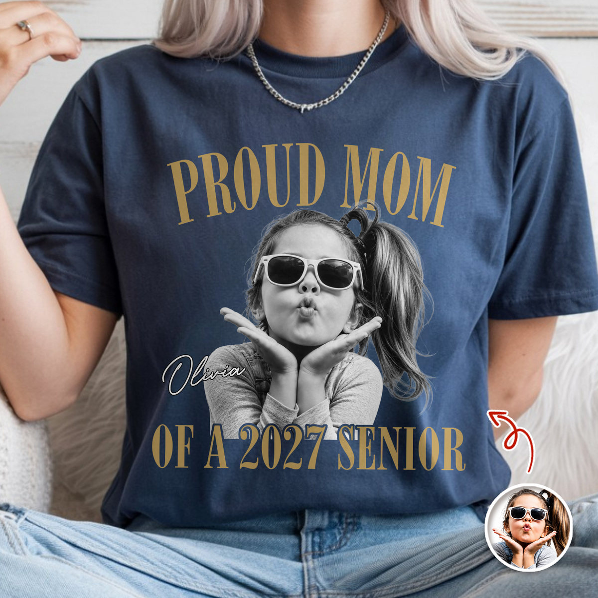 Custom Retro Proud Mom Of A 2027 Senior Comfort Shirt - Personalized Class of 2027 Gift, Proud Family Gift HO82 903246