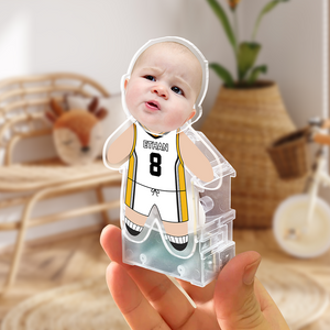 Custom Photo Kid in Basketball Uniform Decoration Shaking Head Funny Gift For Dad HA75 892428