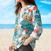 Custom Pet Photo Tropical Blouse Shirt Pet Lover Summer Gift TH10 170161