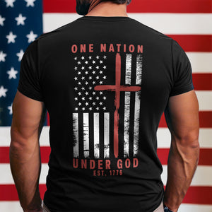 One Nation Under God Est 1776 Backside Shirt LM32 895453