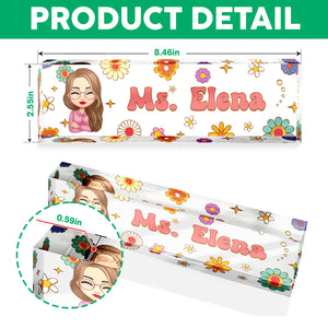 Personalized Teacher Acrylic Desk Name Plate Floral Pattern Gift for Teacher HA75 892624