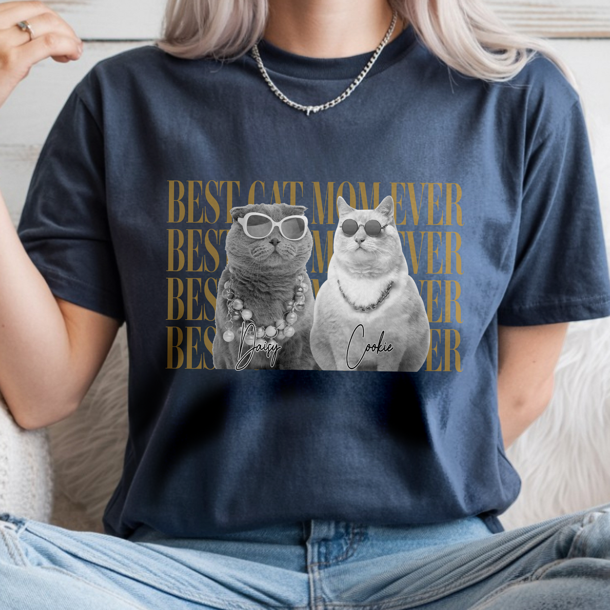 Personalized Vintage Photo Best Dog Dad Ever, Best Cat Dad Ever Comfort Shirt HA75 921278