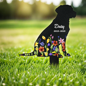 Custom Floral Dog Name Memorial Garden Stake TH10 894119