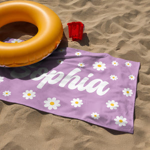 Custom Name Daisy Beach Towel For Summer TH10 894167