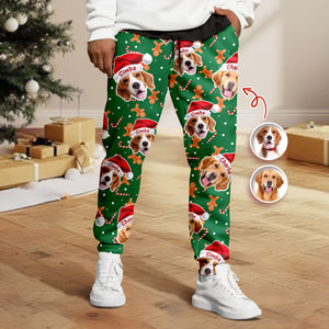 Custom Dog Photo Santa Claus Matching Christmas Sweatpants For Dog Lovers LM32 895695