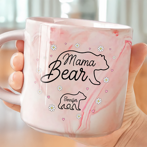 Mama Bear Family Personalized Marble Mug Mother's Day Gift For Mom HA75 892176
