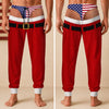 Personalized Funny Santa USA Flag Fake Underwear Sweatpants – Novelty Christmas Pants, Festive Gift For Him CH07 180396