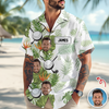 Custom Golfer Photo Tropical Leaf Pattern Hawaiian Shirt CH07 899872