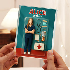Custom Photo 3D Effect Nurse Figure Acrylic Block Plaque, Unique Keepsake HO82 893910