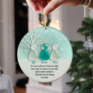 Personalized 2D Friendship Sea Glass Ceramic Ornament, Best Friend Christmas Gift CH07 899862