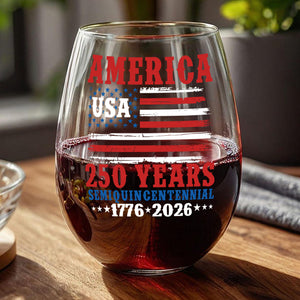 America 250 Years Semiquincentennial Wine Glass TH10 894673