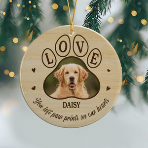 Custom Photo Dog Cat Forever In My Heart Ceramic Ornament HA75 892780