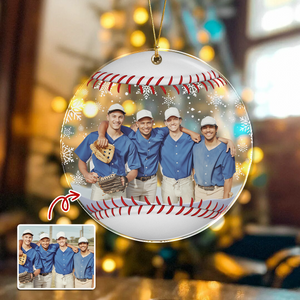 Custom Photo Baseball Team Softball Team Christmas Acrylic Ornament Gift HA75 897140