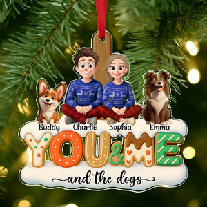 You & Me And Lovely Dog Acrylic Ornament Personalized Gift For Dog Lovers HO82 900216