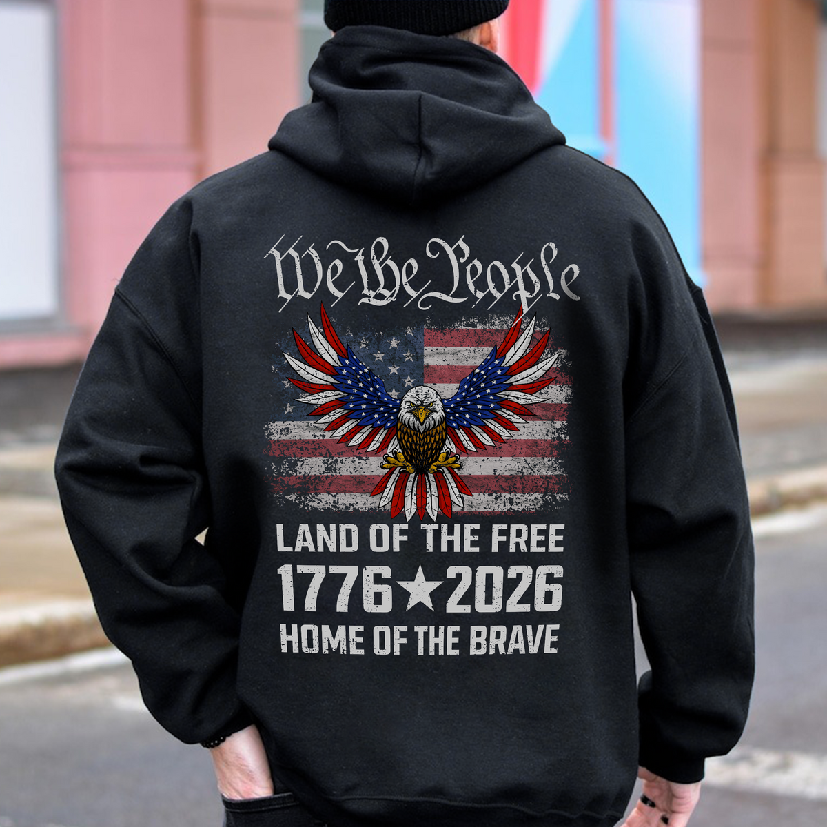 America 250th Birthday Eagle US Flag Back Shirt 250 Years We The People 1776-2026 Dark Shirt CH07 910956