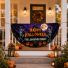 Custom Family Name Skeleton Pumpkin Happy Halloween Party Decor Non-Pleated Fan Flag LM32 669633
