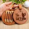 Custom Name The Golf Father Leather Golf Bag Tag Gift with Golf Tees, Personalized Leather Golf Bag Tag Gift with Golf Tees, Gift for Golfer HO82 900816