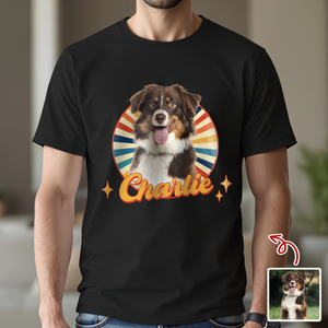 Custom Cute Dog Photo Retro Dark Shirt For Dog Lovers LM32 895645