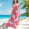 Custom Photo Aloha Hawaiian Cat Women's V-Neck Cami Maxi Dress HO82 893668