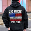 USA 250 Strong Flag American States Patriotic Back Side Dark Shirt LM32 895335