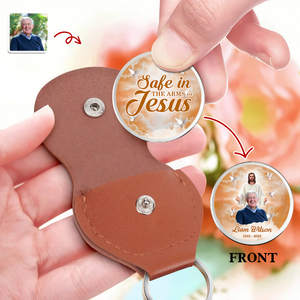 Custom Photo Safe In The Arms Of Jesus Memorial Pocket Hug HA75 898124