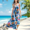 Custom Dog Photo Hawaiian Style Women's V-Neck Cami Maxi Dress For Summer Beach Holiday HO82 893590