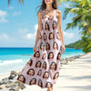 Custom Bestie Photo Coquette Pink Bows Hawaii Maxi Dress LM32 893397