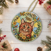Custom Cat Photo With Flower Memorial Ceramic Ornament - Personalized Gift For Cat Lovers HO82 903328