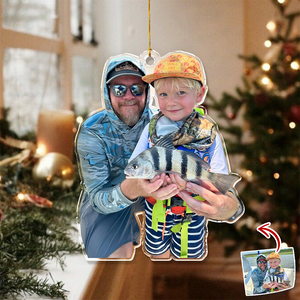 Custom Photo A Man Addicted To Fishing Acrylic Ornament Gift For Fishing Lovers HO82 894742