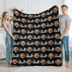 Custom Puppy Photo The Dog Father With Pawprints Design - Personalized Blanket LM32 897281