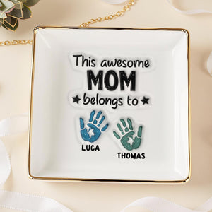 This Awesome Mom Belongs To Personalized Jewelry Dish Mother's Day Gift for Mom HA75 892068
