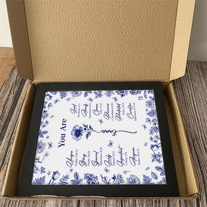 God Says You Are Christian Gift Toile De Jouy Birth Flower - Personalized Picture Frame TH10 894795