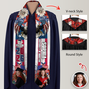 Custom Photo America 250 Years Of Freedom Class Of 2026 Graduation Stole LM32 897693