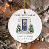 Personalized First Christmas At Ceramic Ornament, New Home Celebration Keepsake HO82 903606
