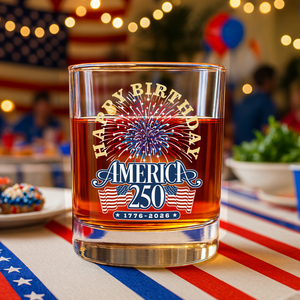 America 250 Semiquincentennial Fireworks Celebration Whiskey Glass HO82 894612