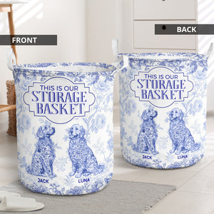 Personalized Dog Custom Breeds Floral Toile De Jouy French Laundry Basket LM32 893761