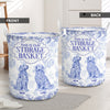 Personalized Dog Custom Breeds Floral Toile De Jouy French Laundry Basket LM32 893761