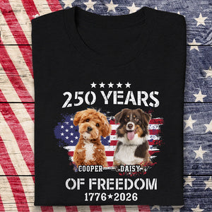 Custom Dog Photo Celebrate 250 Years of America Dark Shirt CH07 899772