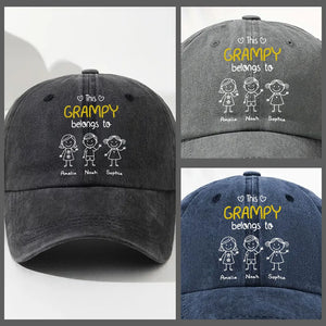 This Grandpa Belongs to Hat, Grandpa Hat With Grandkids Names, Fathers Day Gift For Grandpa 512525