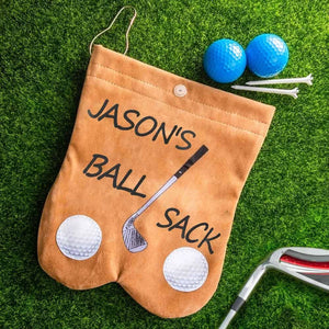Personalised Funny Flannel Golf Ball Bag Sack with Custom Name Funny Golf Gift for Golf Lovers Men Father Husband HO82 900630