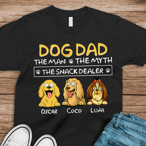 Dog Dad The Man The Myth The Snack Dealer Dark Shirt Personalized Gift For Father's Day HO82 893698