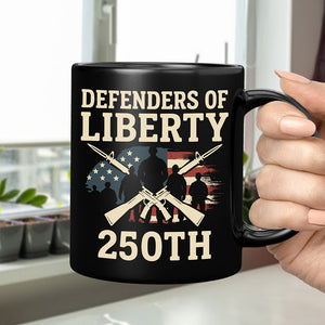 Defenders Of Liberty 250th Anniversary USA Black Mug HA75 897296