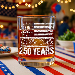 250 Years USA 250th Birthday 1776-2026 Eagle Flag Whiskey Glass HO82 894568