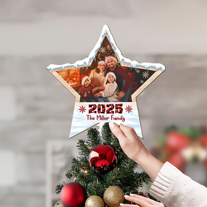 Custom Family Photo Star Tree Topper Christmas Gift for Family CH07 896948
