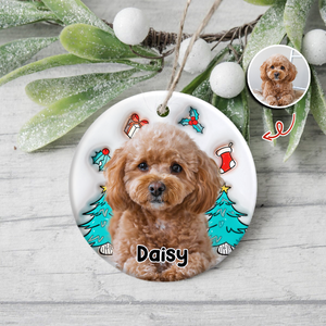 Custom Dog Photo I Am Santa 3D Inflated Effect Ceramic Ornament Personalized Gift For Dog Lovers HO82 894712